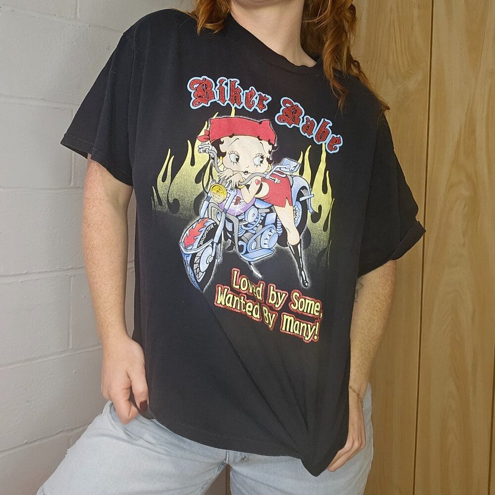 y2k Betty Boop Biker Babe Tshirt